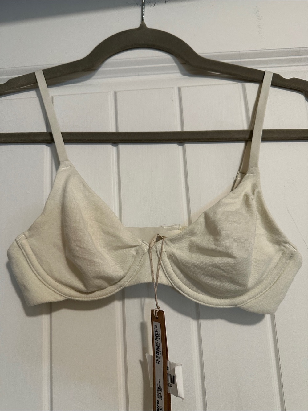 SKIMS Cotton Jersey T-Shirt Bra Bralette - Bone NWT